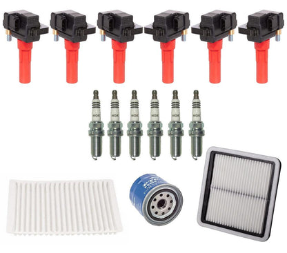 Ignition Coils Iridium Spark Plugs & Filters For Subaru Tribeca 3.6L 2010-2014