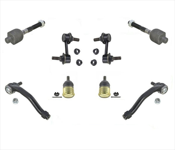 Front Inner & Outer Tie Rods Ball Joints & Links 8 Pcs Kit For Acura TL 09-14