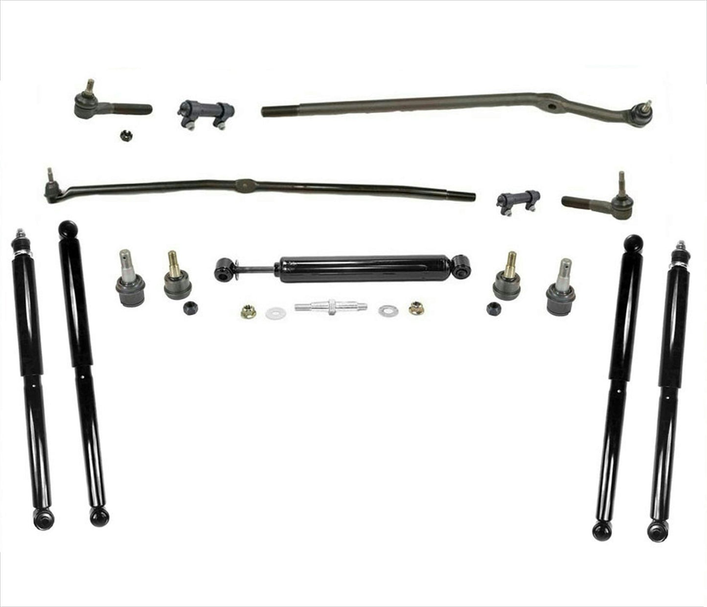Drag Link Tie Rod Steering & Shocks Kit 15PC for 03-07 Ram PickUp 4x4 2500 3500