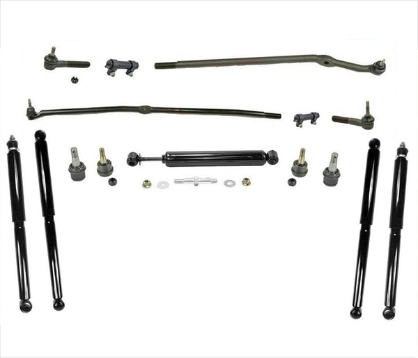 Drag Link Tie Rod Steering & Shocks Kit 15PC for 03-07 Ram PickUp 4x4 2500 3500