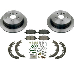 Rear Brake Rotors & Ceramic Pads Parking Brake Shoes 5PC Kit 09-15 Toyota Venza