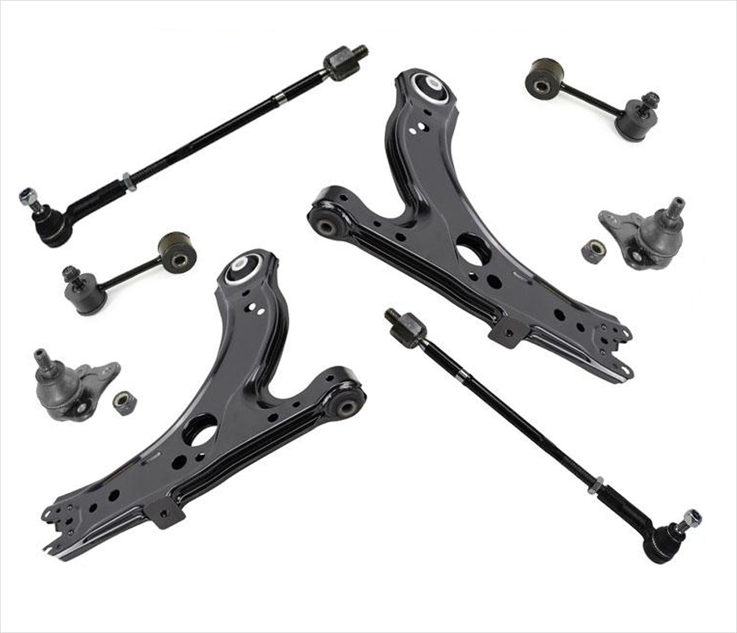 Control Arms Bushings BJ Tie Rods Sway Bar Links for 98-10 Beetle 8pc
