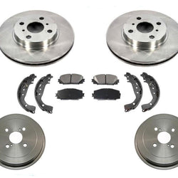 Front Rotors Rear Drums Brake Pads Shoes Fits For Toyota Yaris 2006-2013