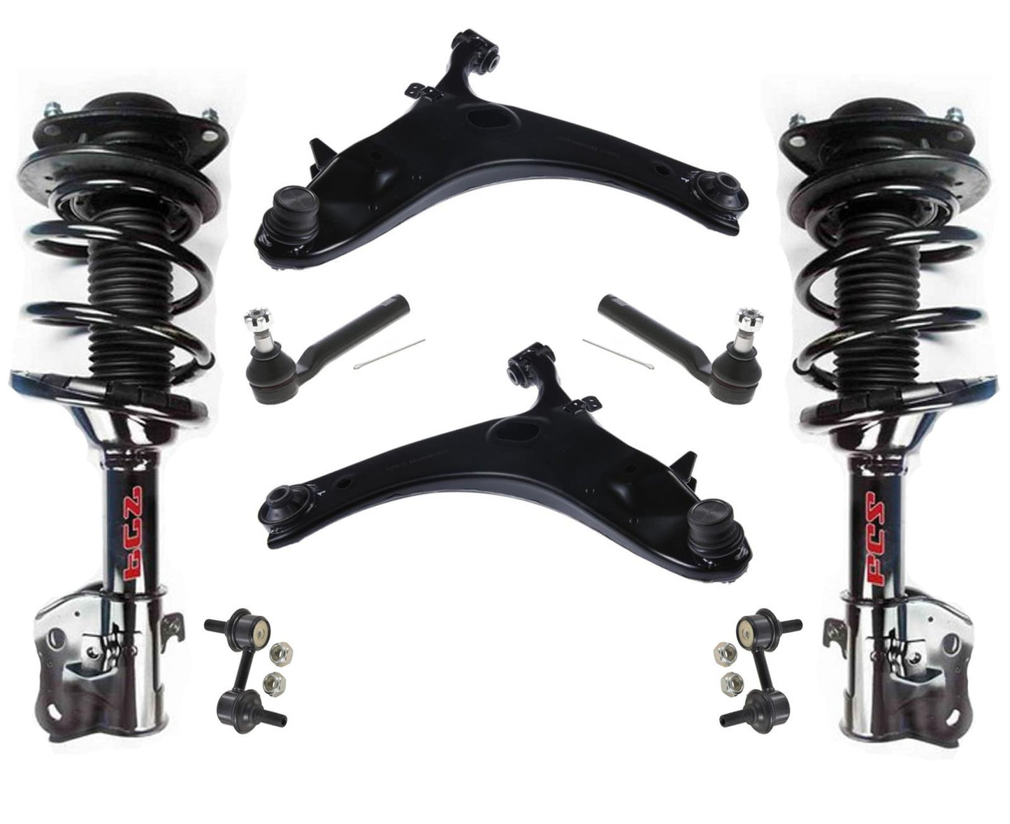Brazos de control de puntales delanteros, varillas de amarre y eslabones de rótula para Subaru WRX 2.5L 11-14