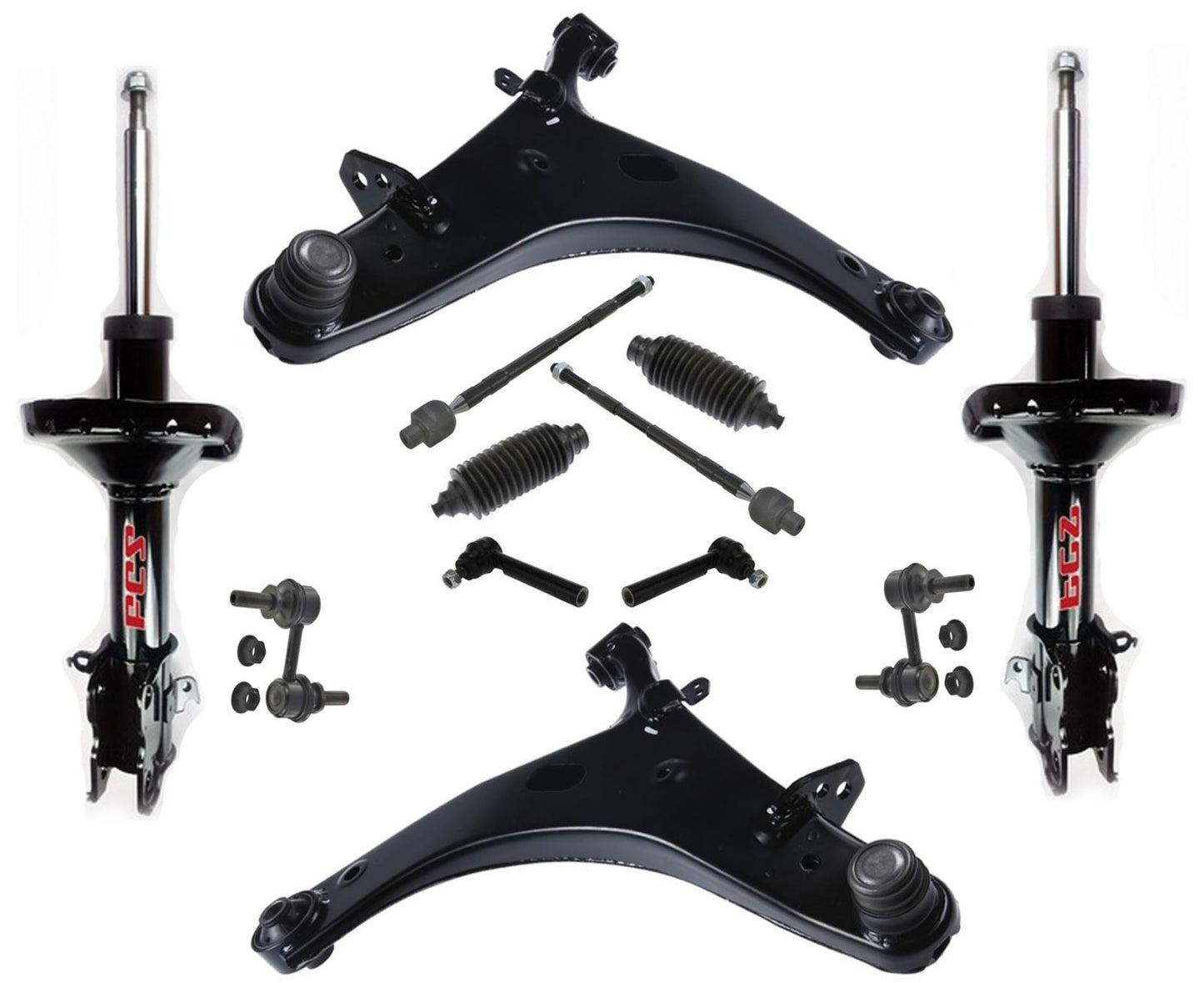 Front Struts Lower Arms Ball Joints Tie Rods & Links for 06-14 Subaru Tribeca