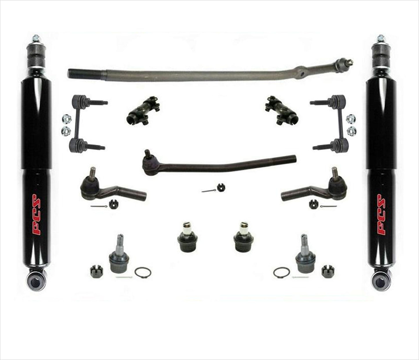 Drag Link Tie Rod Ball Joints Shocks & Links For Ford Vans E150 E250 E350 08-14