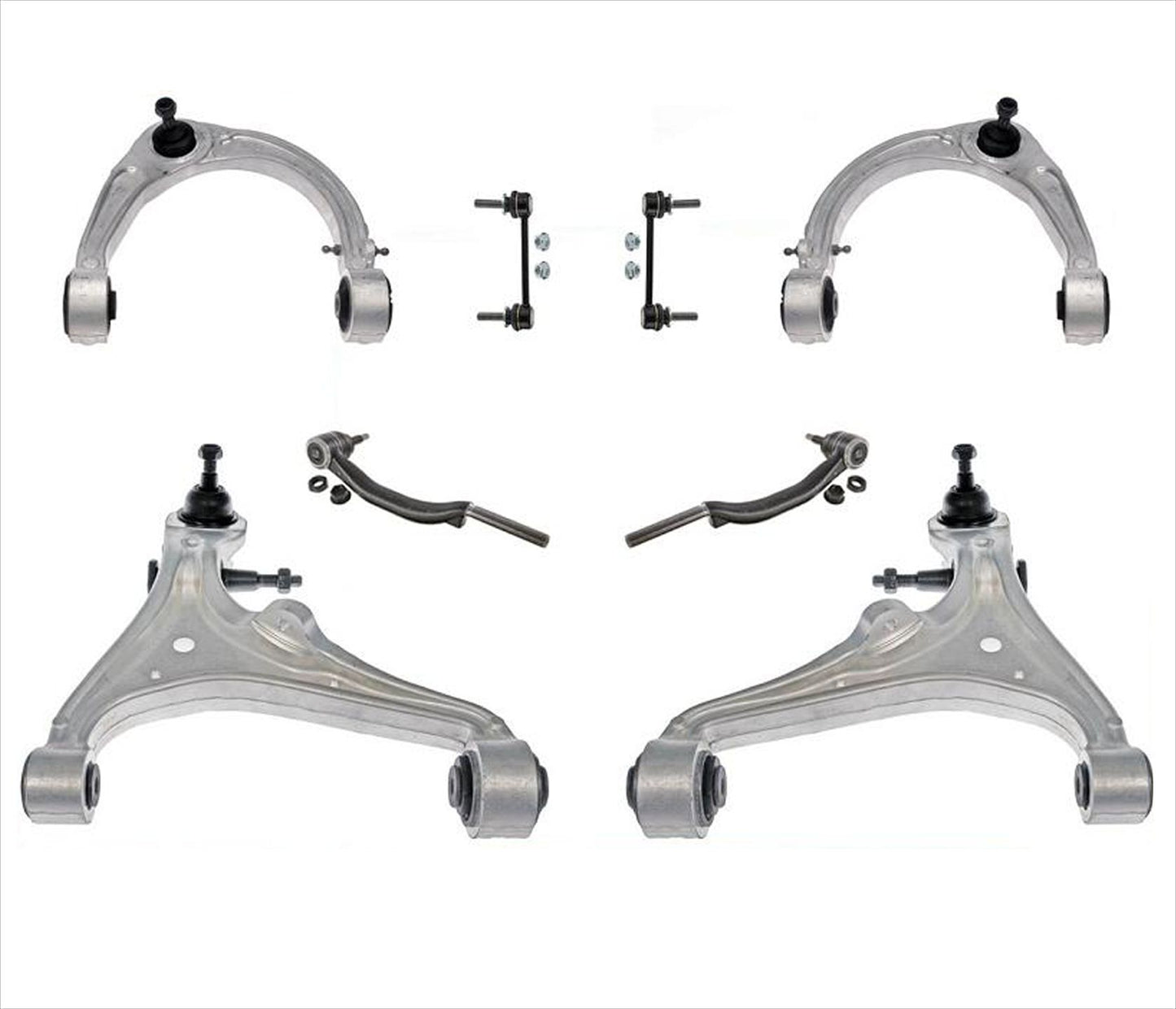 Front Lower & Upper Control Arms Tie rods For 05-10 Cadillac STS All Wheel Drive