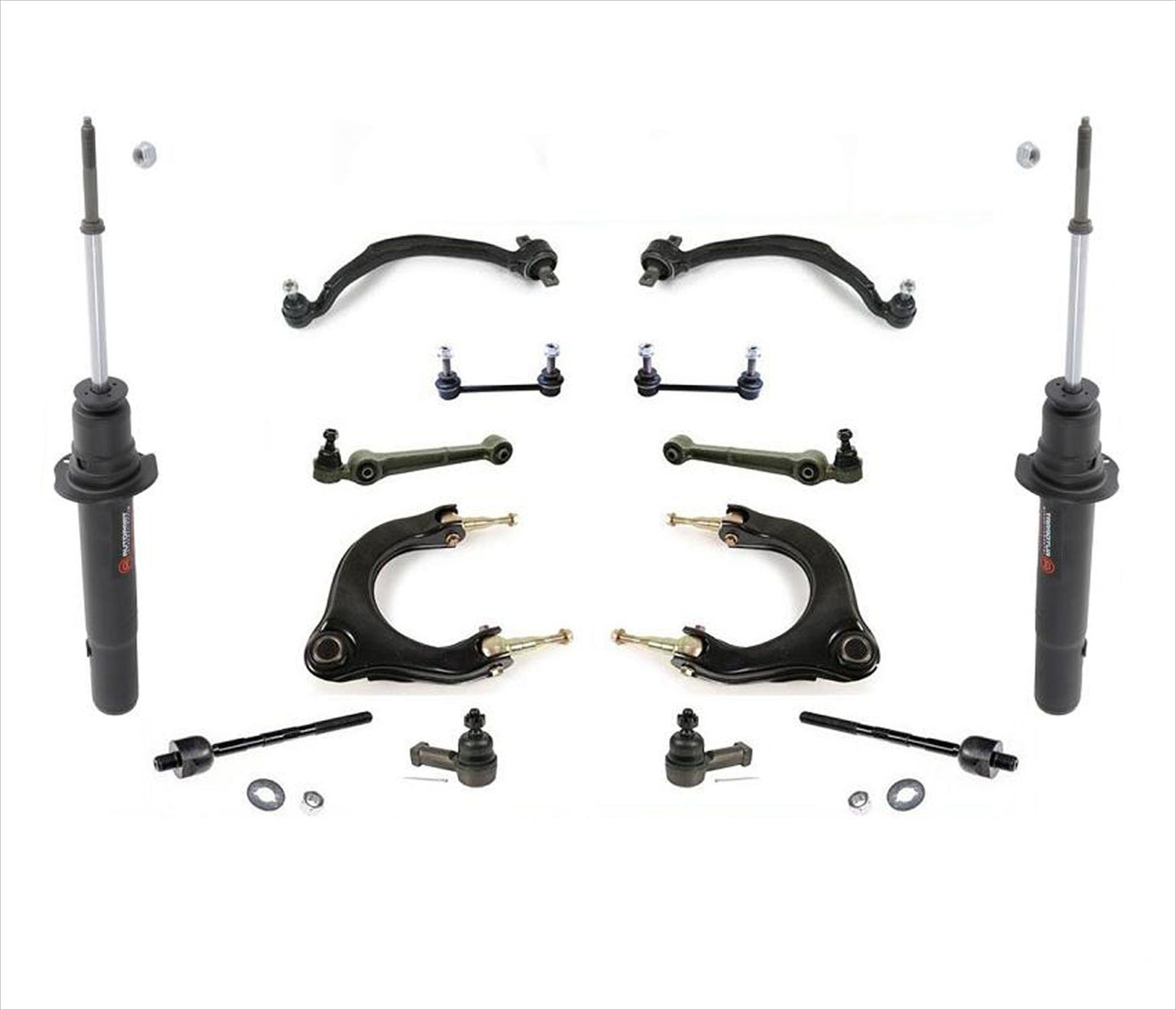 Front Struts Upper & Lower Control Arm Tie Rod Links For Mitsubishi Galant 94-98