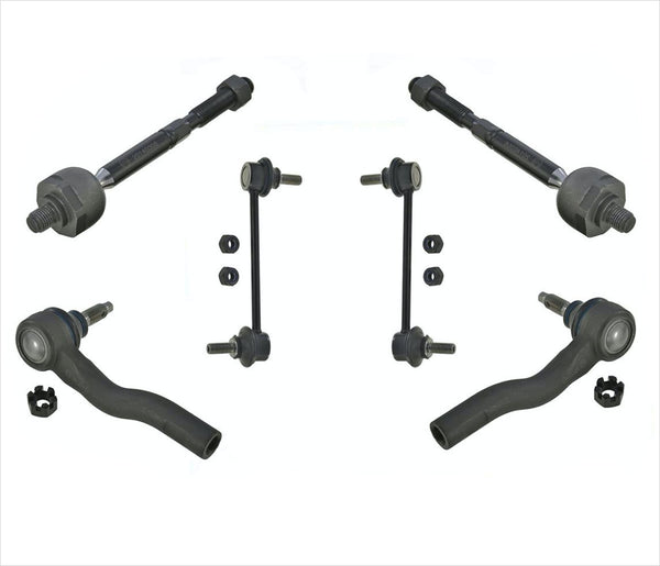 6 Pcs Kit Tie Rods & Sway Bar Links For Fusion 10-12 Milan 10-11 MKZ 11-12
