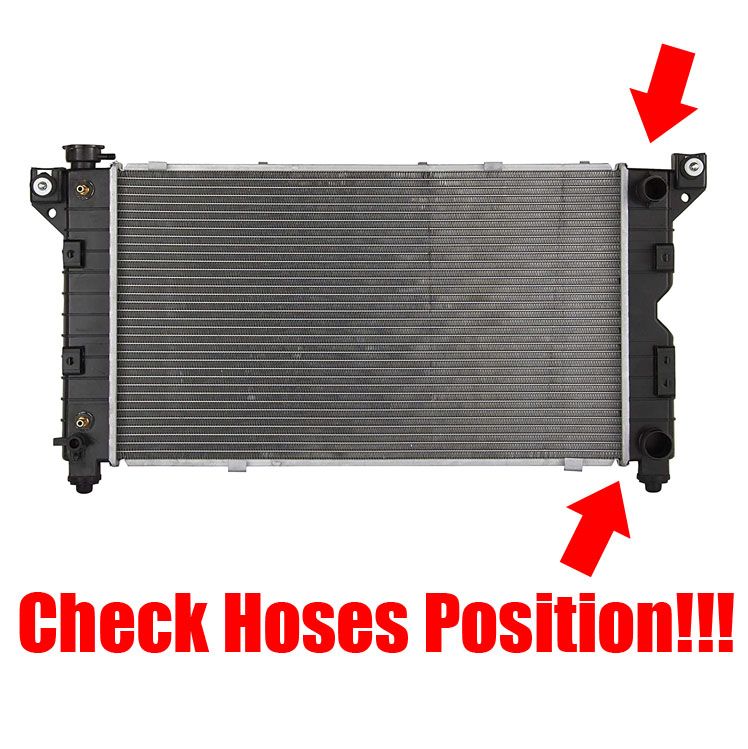 Radiador para Chrysler Town &amp; Country V6 1996-2000 con mangueras del mismo lado
