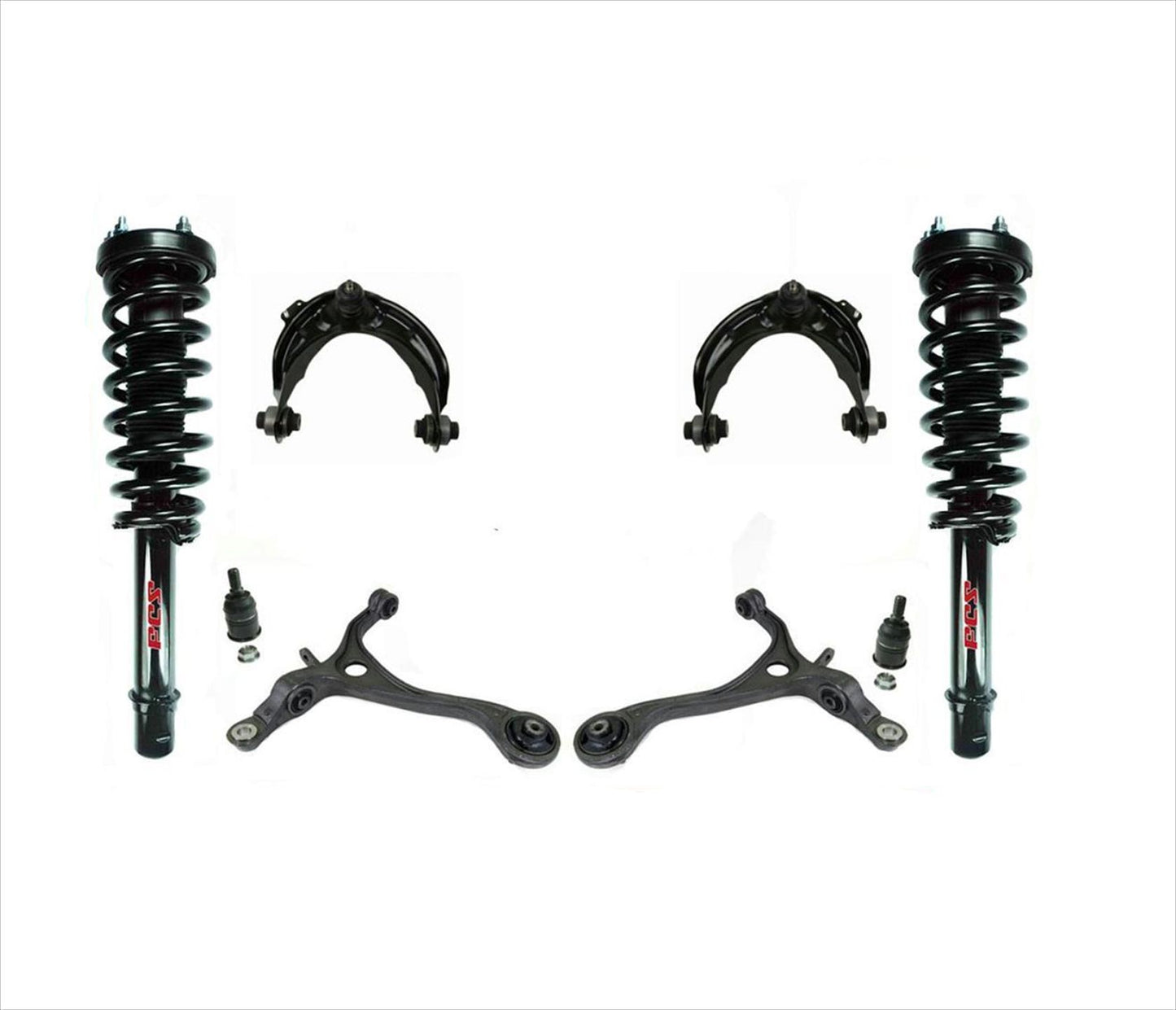 Front Complete Struts w/ Upper & Lower Arms + Ball Joints For 2004-2006 Acura TL