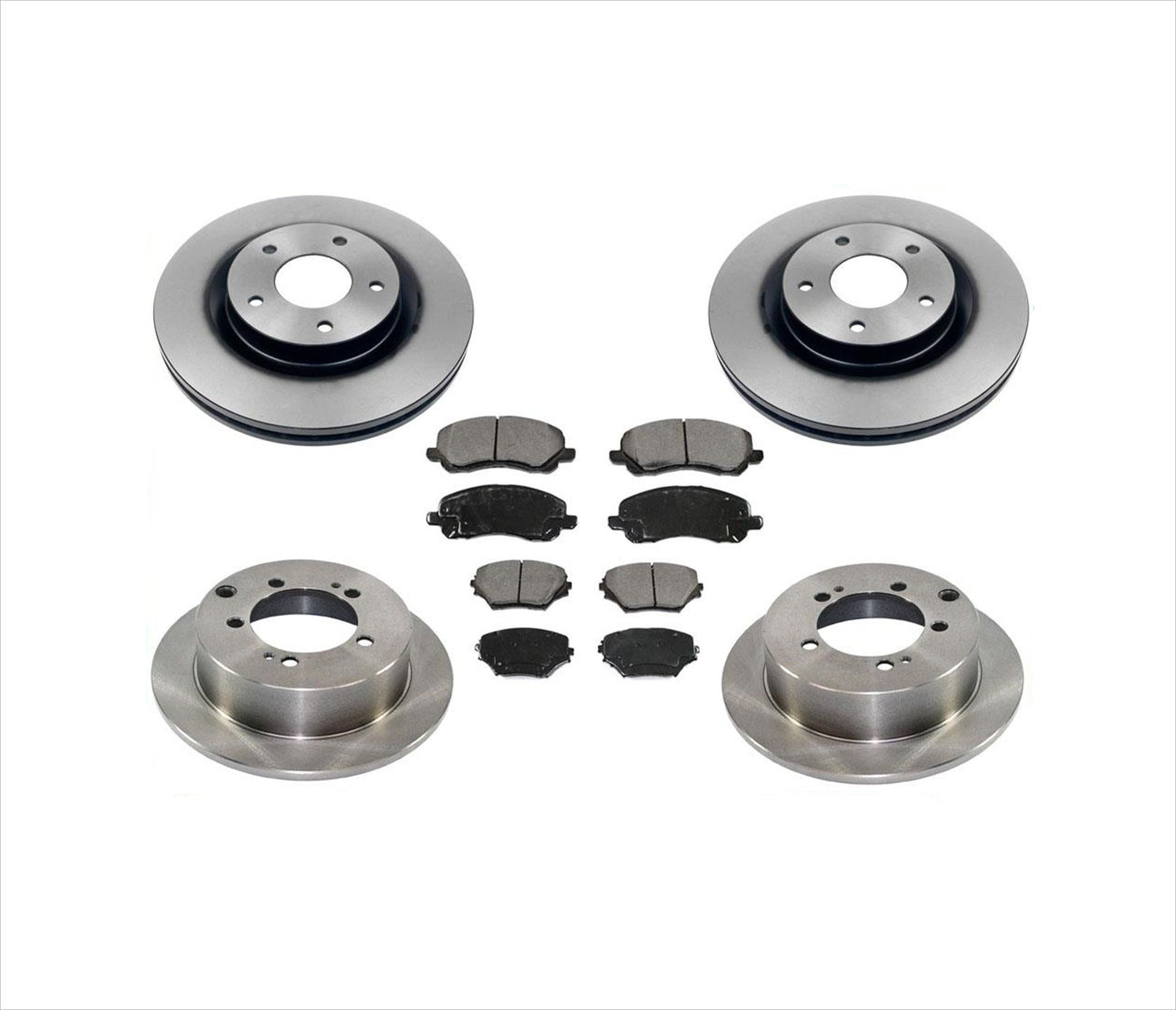 Kit de rotores de frenos delanteros y traseros y pastillas de cerámica para Mitsubishi Outlander 07-08