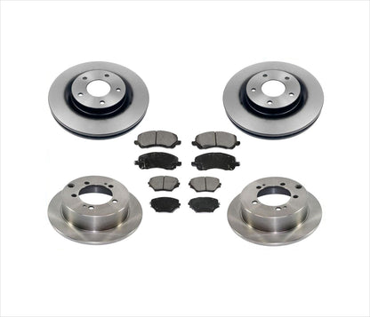 Kit de rotores de frenos delanteros y traseros y pastillas de cerámica para Mitsubishi Outlander 07-08