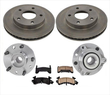 Front Wheel Hub Bearings Disc Rotors Pads for S10 Blazer 95-96 4 Wheel Drive 5Pc