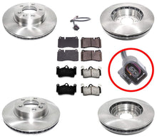 Pastillas de freno y sensor de rotores de 330 mm y 13" para Volkswagen Touareg 2004-2008 con llantas de 17"