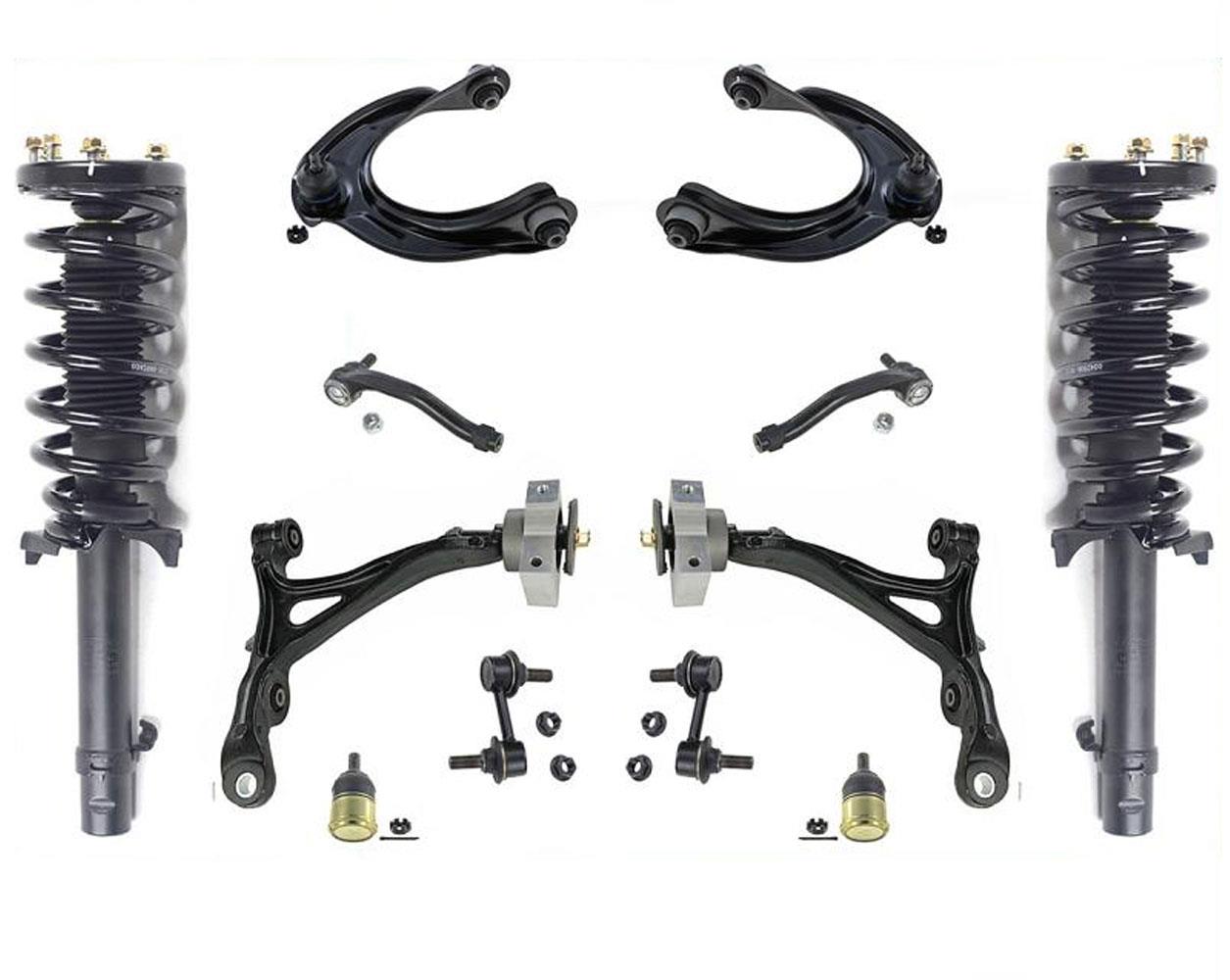 Front Complete Struts Lower Upper Arms Ball Joints 12 Pcs Kit for Acura TL 09-14