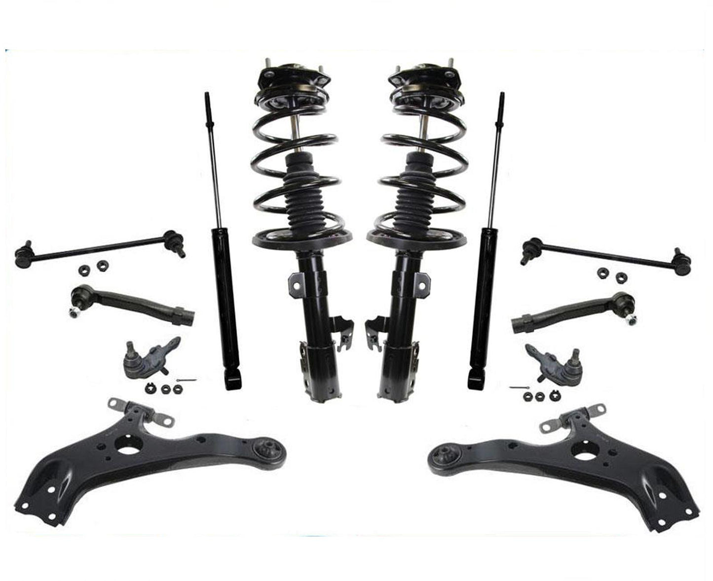 Front Struts Shocks Control Arms TIe Rods For Sienna Front Wheel Drive 2011-20