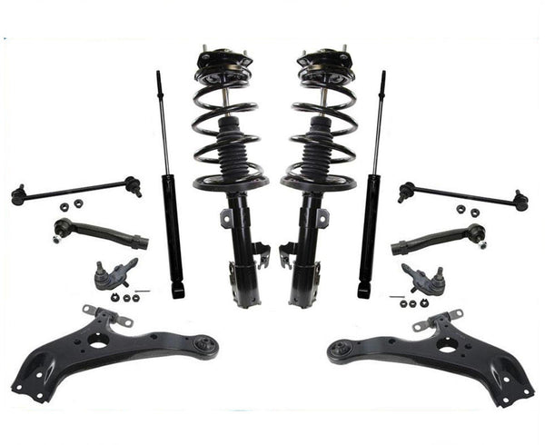 Front Struts Shocks Control Arms TIe Rods For Sienna Front Wheel Drive 2011-20