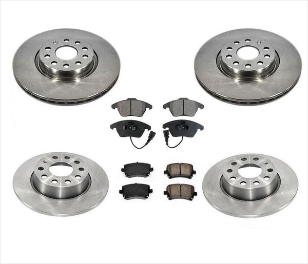Front & Rear Brake Disc Rotors & Ceramic Pads for Audi A3 A3 Quattro 06-09