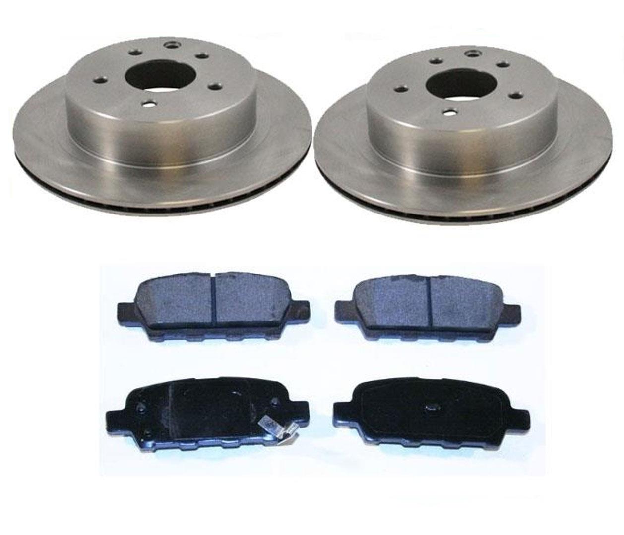 Rear Disc Brake Rotors & Ceramic Pads Set Kit For 08-13 Rogue & 350Z 2003-2005
