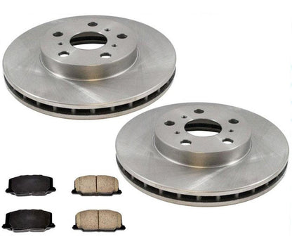 Rotores de freno delantero y pastillas de cerámica para Toyota Camry 2.0L sin frenos ABS 88-91
