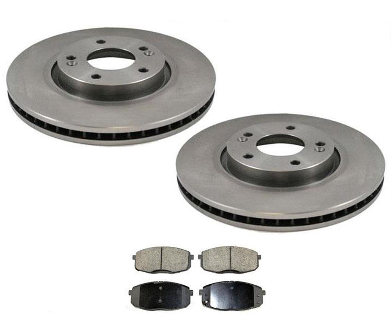 Front Brake Rotors & Ceramic Front Pads for Kia Optima 2.4L 2011-2015