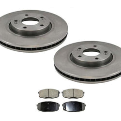 Rotores de freno delantero y pastillas delanteras de cerámica 100% nuevos para Kia Optima 2.4L 2011-2015