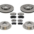 For 11-15 Sportage AWD 4x4 Only F & R Disc Brake Rotors Ceramic Pads