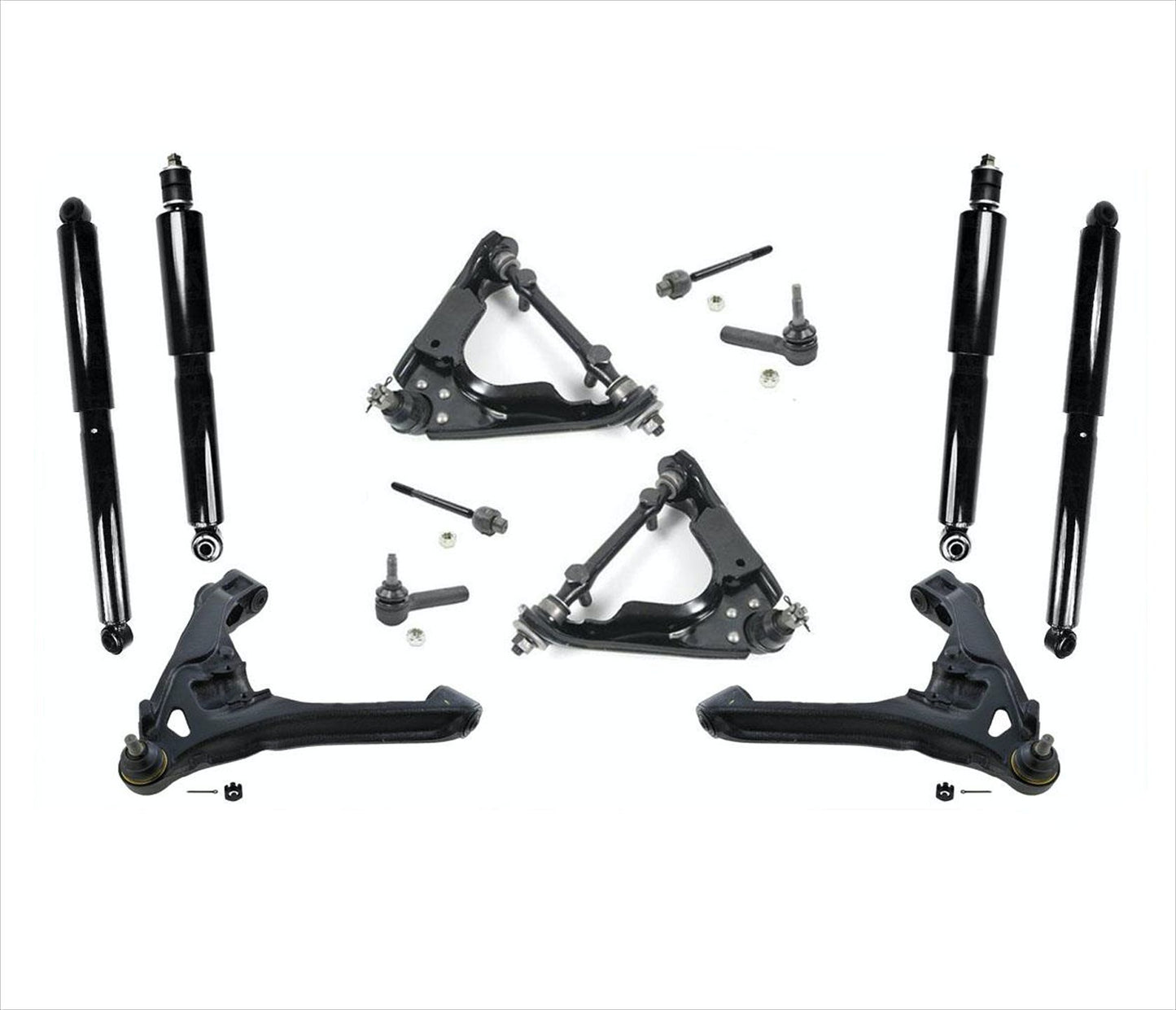 00-04 4 Wheel Drive Dakota Upper / Lower Control Arms Ball Joints Tie Rods 12Pcs