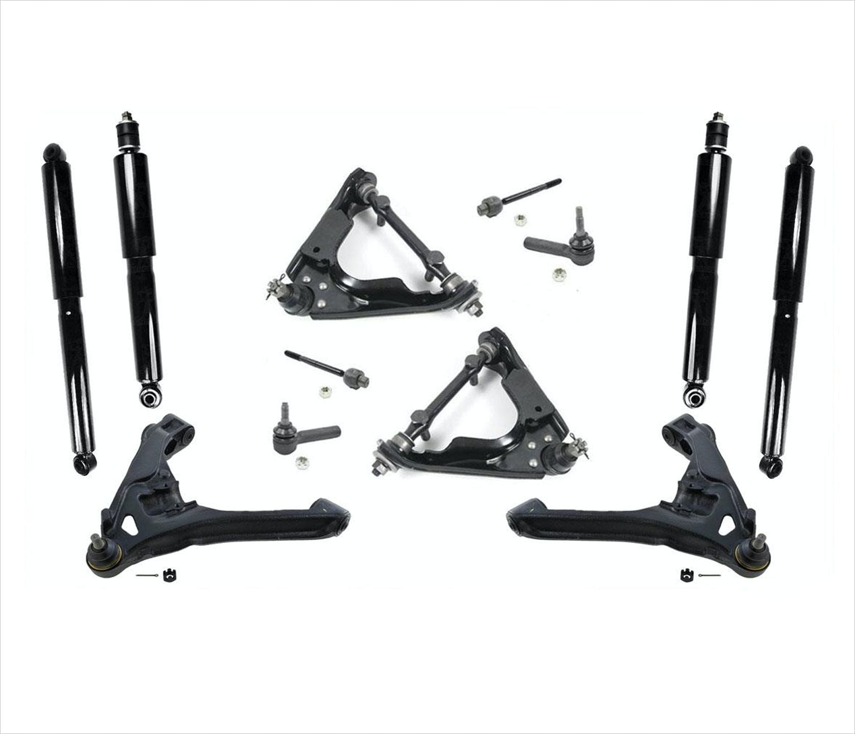 00-04 4 Wheel Drive Dakota Upper / Lower Control Arms Ball Joints Tie Rods 12Pcs