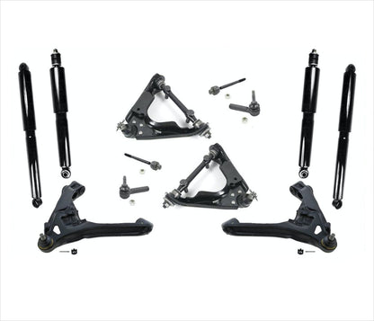 00-04 4 Wheel Drive Dakota Upper / Lower Control Arms Ball Joints Tie Rods 12Pcs