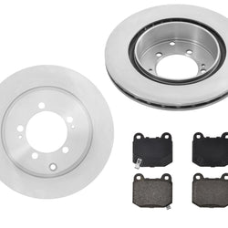 For 03-06 Mitsubishi Lancer Evolution 2.0L Turbo Rear Brake Rotors Ceramic Pads