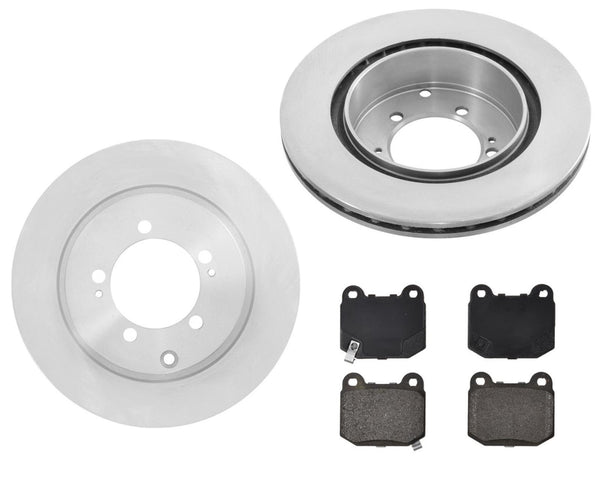 For 03-06 Mitsubishi Lancer Evolution 2.0L Turbo Rear Brake Rotors Ceramic Pads