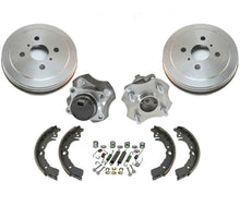 Nuevo buje trasero y conjunto de cojinetes, tambores, zapatos, resortes para 04-06 Scion xA xB, 6 piezas