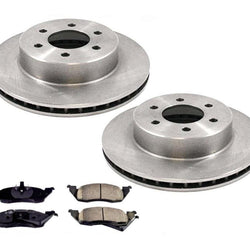 Front Brake Rotors Ceramic Brake Pads 4 Wheel Drive for Dodge Dakota 91-96
