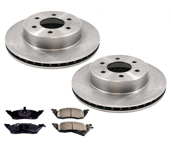 Front Brake Rotors Ceramic Brake Pads 4 Wheel Drive for Dodge Dakota 91-96