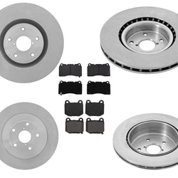 Para 2005-2007 WRX STi 2.5L Turbo EJ257 rotores de freno de disco y pastillas de freno 6 piezas