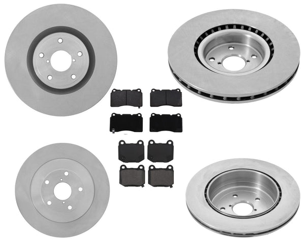 For 2005-2007 WRX STi 2.5L Turbo EJ257 Engine Disc Brake Rotors & Brake Pads 6pc