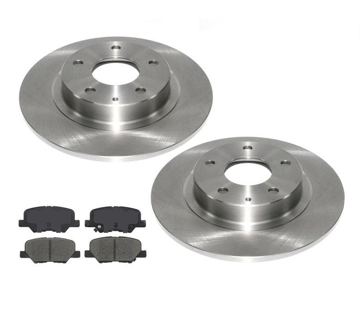 For 2014-15 Mazda 6 2.5L REAR Brake Disc Rotors & Ceramic Brake Pads