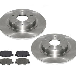 For 2014-15 Mazda 6 2.5L REAR Brake Disc Rotors & Ceramic Brake Pads