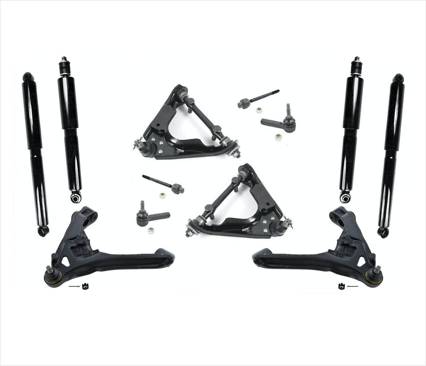 00-04 Durango Dakota 4WD Upper And Lower Control Arms Ball Joints Tie Rods 12Pc