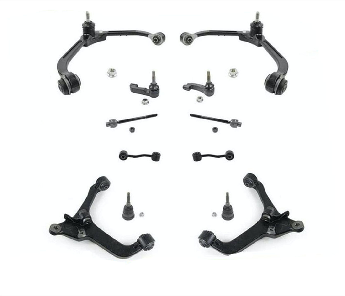 02-04 Liberty Front Lower & Upper Control Arms Tie Rods Sway Bar Ball Joints