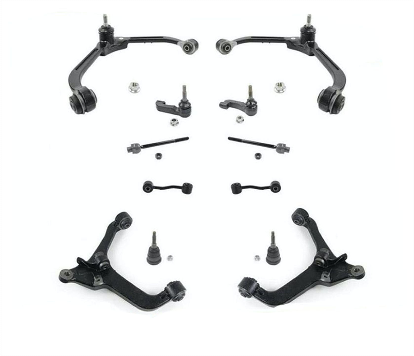 02-04 Liberty Front Lower & Upper Control Arms Tie Rods Sway Bar Ball Joints