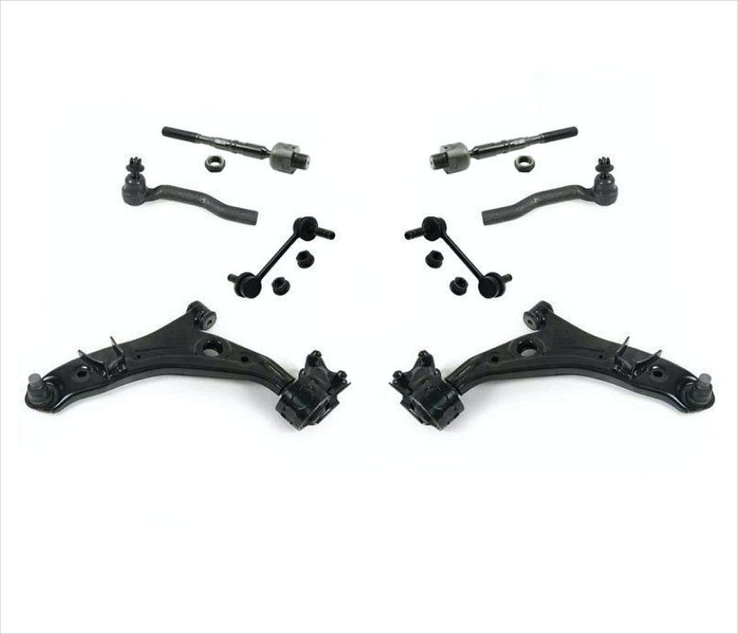 Fits 07-14 Edge 07-15 MKX Front Lower Control Arms With Ball Joints Tie 8Pc Kit