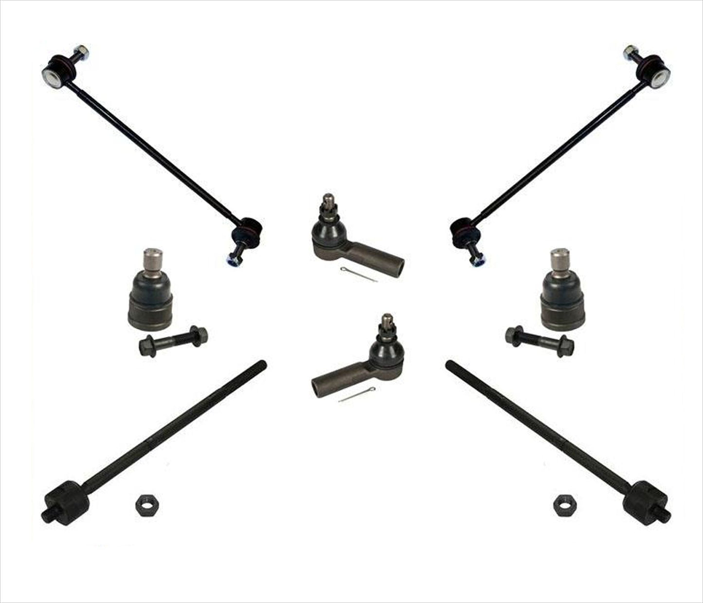 10-12 Escape Mariner Tribute Ball Joints Inner Outer Tie Rods Sway Bar Link 8Pc