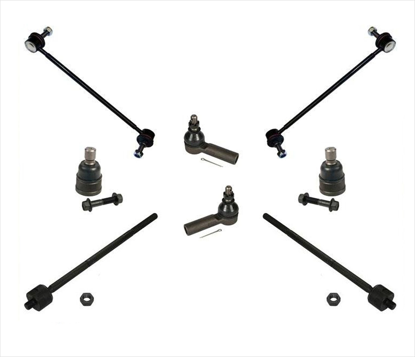 10-12 Escape Mariner Tribute Ball Joints Inner Outer Tie Rods Sway Bar Link 8Pc