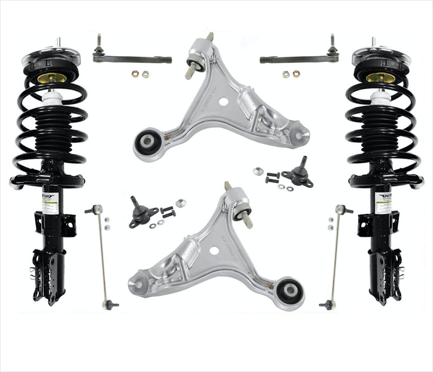 Front Complete Struts Lower Control Arm BJ Tie Rods & Links For Volvo S60 01-07