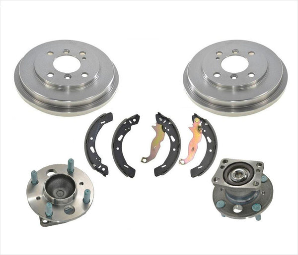 Rear Drums Brake Shoes Hub Bearings for 11-19 Ford Fiesta Rear Drum Brakes 5pc