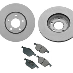 Fits 04-13 Mazda 3 2.3L 2.5L 06-15 Mazda 5 Front Rotor & Ceramic Brake pads
