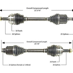 Front Left & Right CV Axle Driveshafts Fits 2003-05 Honda Civic Hybrid 1.3L Only